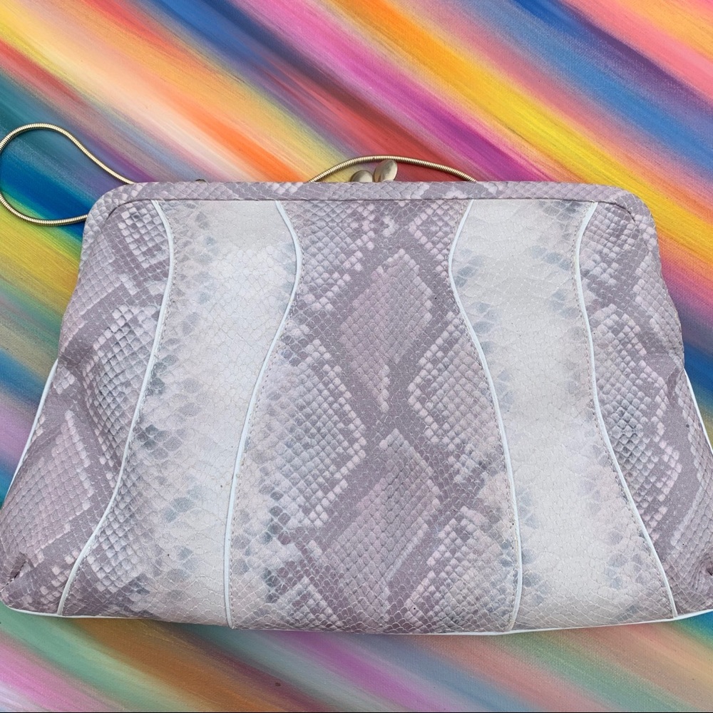 Via Spiga clutch bag in lavender/grey